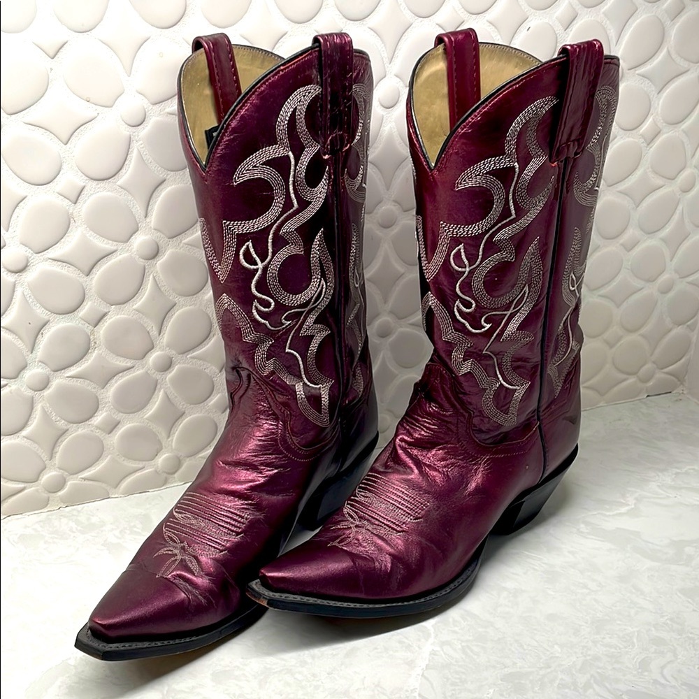 Dan Post Purple Metallic Western Boots